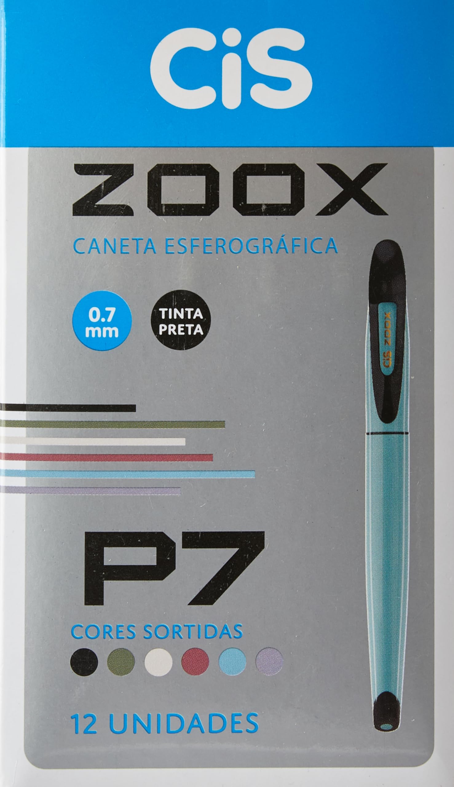 CIS Zoox P7 Caneta Esferográfica - Caixa com 12 unidades